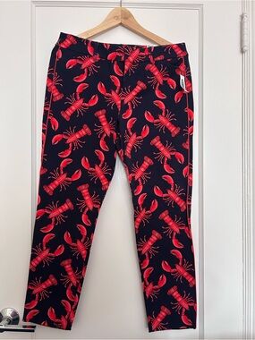 Old Navy Navy Cropped Pants with Red Lobster Pattern